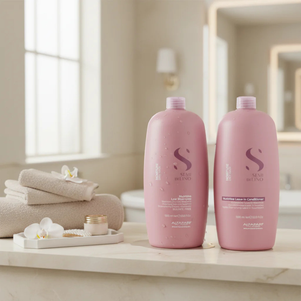 Alfaparf Semi Di Lino Moisture Nutritive Shampoo & Leave-In Conditioner Set