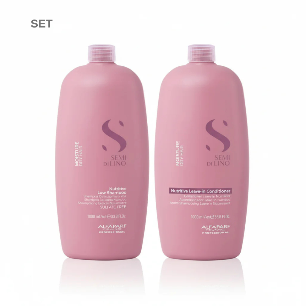 Alfaparf Semi Di Lino Moisture Nutritive Shampoo & Leave-In Conditioner Set