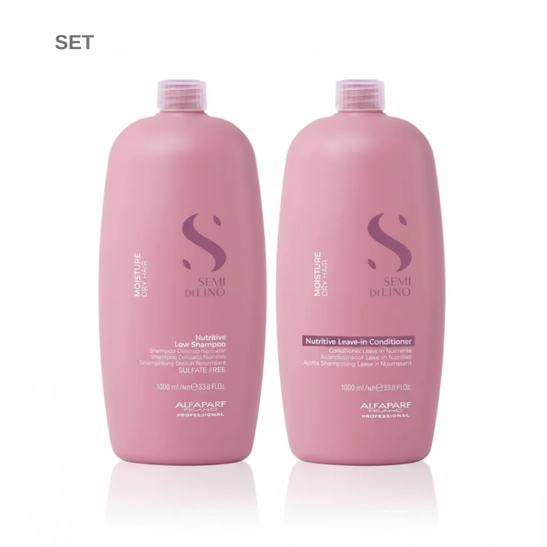 Alfaparf Semi Di Lino Moisture Nutritive Shampoo & Leave-In Conditioner Set