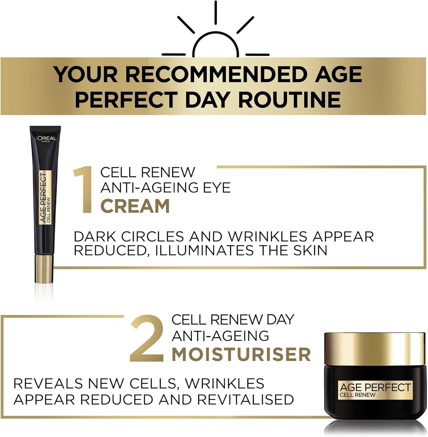 L'Oreal Paris Age Perfect Cell Renew Antioxidant Day Cream 50ml Anti Aging BOXED4